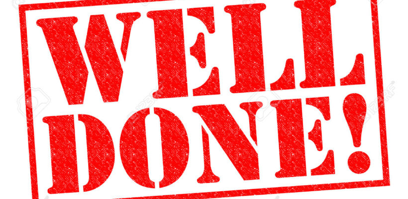 WELL DONE! red Rubber Stamp over a white background.