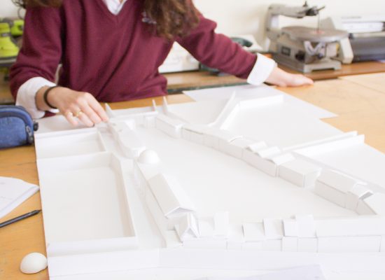 High School – Year 6: Design & Technology student working on a scaled model for the restoration and renovation of the ‘Zouhouri’ building complex’s yard in Larnaca.
