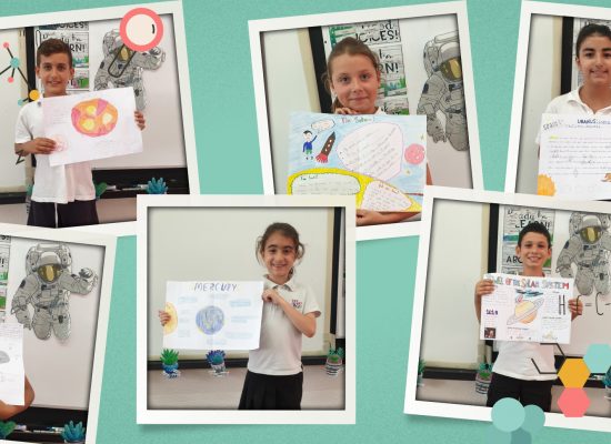 Junior School: Grade 3 presenting their science posters on space