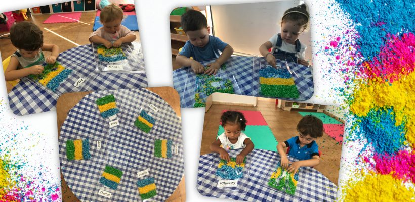 Pre-School: Nursery Class – Learning our colours through Sensory play: Rainbow rice! 🌈