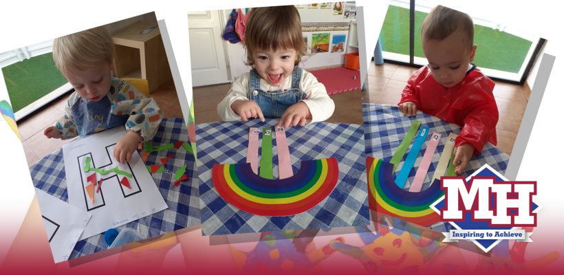 Pre-School: Rainbow class start the new year enthusiastically learning to recognize the letters and phonic sounds in their own name.