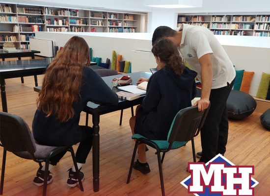 Year 5 A level Greek class’ library trip.